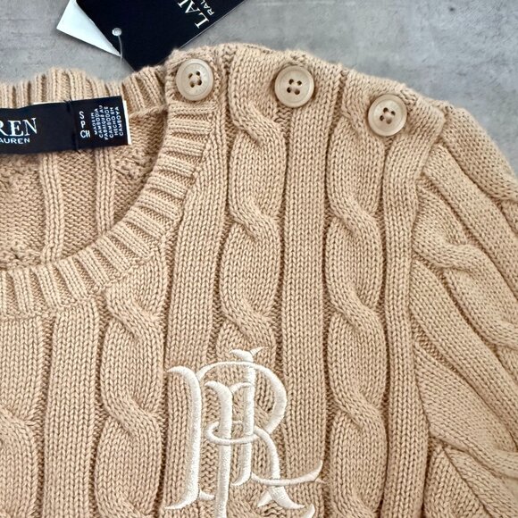 NWT Ralph Lauren Button-Trim Cable-Knit Cotton Sweater Size S - Picture 5 of 13